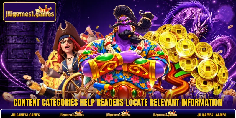 Content categories help readers locate relevant information Content categories help readers locate relevant information