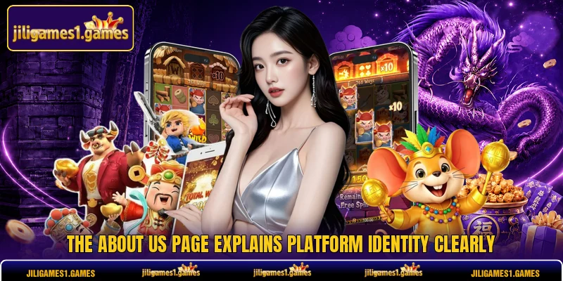 The about us page explains platform identity clearly