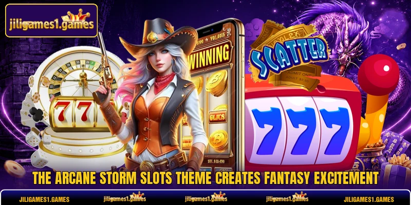 The Arcane Storm Slots theme creates fantasy excitement