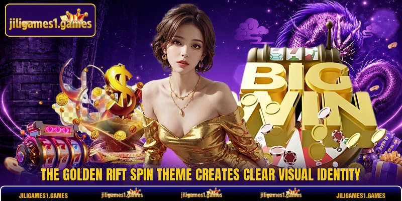 The Golden Rift Spin theme creates clear visual identity