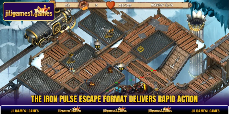 The Iron Pulse Escape format delivers rapid action